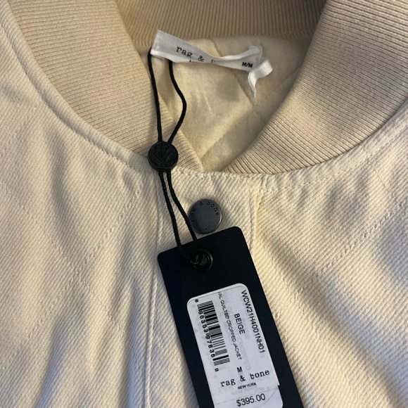 NWT Rag & bone quilted denim bomber jacket - beige - Picture 3 of 5